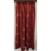 Landhaus Gardine Vorhang Dekoschal Hirsch rot, fertig genäht