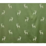 Landhaus Gardine Vorhang Dekoschal Hirsch grün, fertig genäht