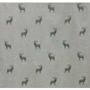 Landhaus Gardine Vorhang Dekoschal Hirsch grün, fertig genäht