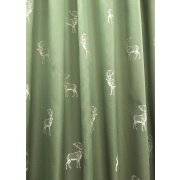 Landhaus Gardine Vorhang Dekoschal Hirsch grün, fertig genäht
