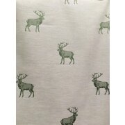 Landhaus Gardine Vorhang Dekoschal Hirsch grün, fertig genäht