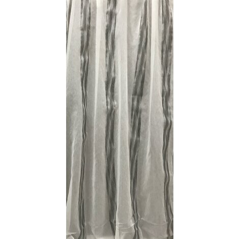 Stores Gardine Stoff Vorhang Streifen wei&szlig; grau anthrazit transp.Restst&uuml;ck 4,9 m