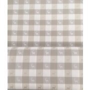 Landhaus Gardine Vorhang Dekoschal Karo Hirsch natur...