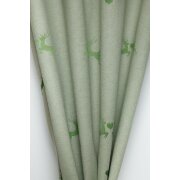 Landhaus Gardine Vorhang Dekoschal Hirsch grün...