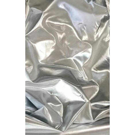 Faschingsstoff Deko Stoff Bastelstoff gl&auml;nzend silber Meterware