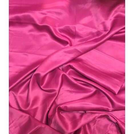 Faschingsstoff Deko Stoff Bastelstoff Seidenimitat einfarbig pink Restst&uuml;ck 1,5m