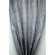 Gardinenstoff Vorhang Wellen schwarz grau anthrazit beige, Restst&uuml;ck 3,85 m