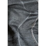 Gardinenstoff Vorhang Wellen schwarz grau anthrazit beige, Restst&uuml;ck 3,85 m