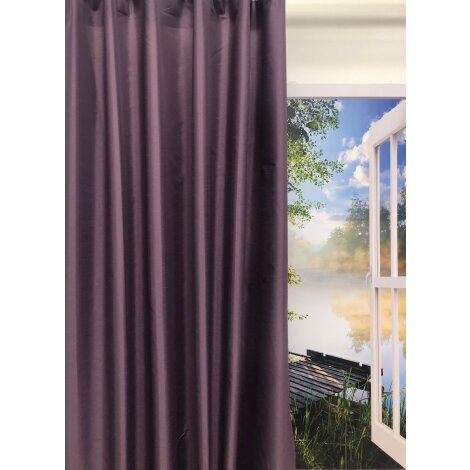 Gardinenstoff Vorhang Deko Stoff uni lila blickdicht, Meterware