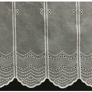 Pannaux Vorhang Scheibengardine Raffrollo Wellen rohwei&szlig; H 140 cm, Meterware