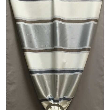 Dekostoff Vorhang Streifen grau braun beige creme teiltransparent, Meterware