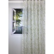 Gardine Deko Stoff Vorhang Ranke grün weiß...