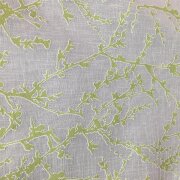 Gardine Deko Stoff Vorhang Ranke grün weiß transp., Coupon