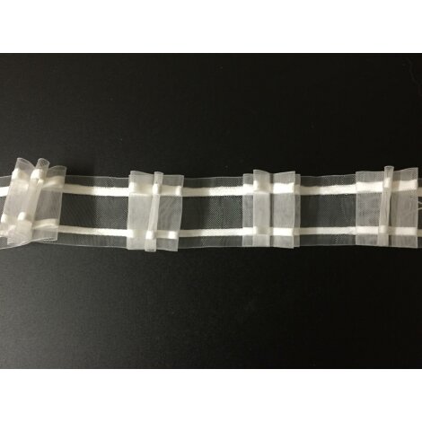 Gardinenband 4 Falten Automatik Faltenband 1:3,0 wei&szlig; transparent, Meterware