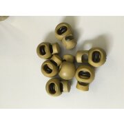 Kordelstopper Schnurstopper Kapuze rund 22 mm olivgr&uuml;n, per 2 St&uuml;ck