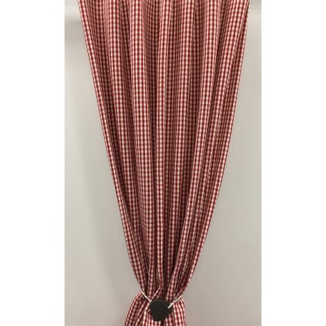 Landhaus Dekostoff Gardine Vorhang Karo 6 mm creme rot  blickdicht, Meterware