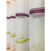 Deko Stoff Gardine Vorhang Querstreifen gr&uuml;n orange lila transp, Restst&uuml;ck 9,5 m