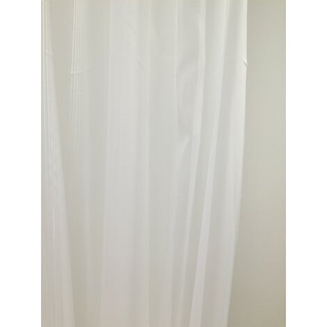 Stores Gardine Stoff Vorhang Streifen wei&szlig;  silber transparent, Restst&uuml;ck 1,95 m