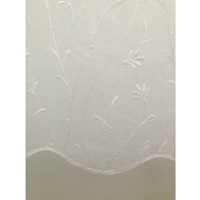 Stores Gardine Stoff Blumen bestickt wei&szlig; teiltransparent, Meterware