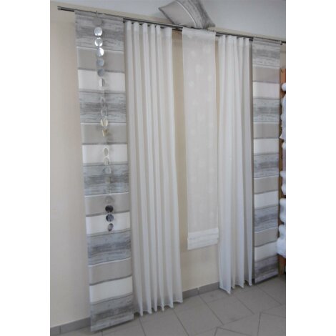 Musterfenster Schal Store Flächen Streifen creme grau...