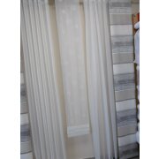Musterfenster Schal Store Fl&auml;chen Streifen creme grau braun, fertig gen&auml;ht
