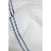Stores Gardine Stoff Vorhang Streifen wei&szlig; blau transparent, Restst&uuml;ck 3,0 m