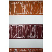 Deko Stoff Gardine Vorhang Streifen orange wei&szlig; weinrot blickdicht, Meterware