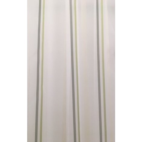 Stores Gardine Stoff Vorhang Streifen creme gr&uuml;n gold beige, Restst&uuml;ck 4,9 m