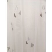 Stores Gardine Vorhang Sherley Dreicke wei&szlig; braun beige transparent, Meterware
