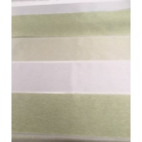 Deko Stoff Gardine Streifen weiß beige grün teiltransp., Reststück 2 m
