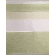 Deko Stoff Gardine Streifen weiß beige grün teiltransp., Reststück 2 m