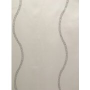 Stores Gardine Stoff Vorhang Wellen wei&szlig; grau transparent, Restst&uuml;ck 1,55 m