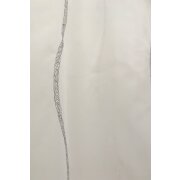 Stores Gardine Stoff Vorhang Wellen wei&szlig; grau transparent, Restst&uuml;ck 1,55 m