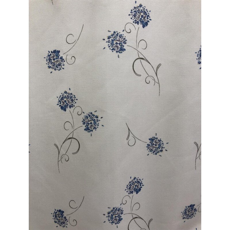 Dekostoff Gardine Landhaus Vorhang Blumen natur grau blau blic vorhang blickdicht blumen