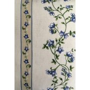 Kissen Kissenh&uuml;lle Bezug Landhaus Blumen Streifen natur beige blau, 50x50 cm