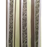 Dekostoff Gardine Vorhang Streifen apfelgr&uuml;n braun teiltransparent,Meterware