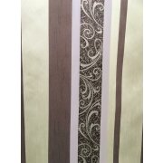 Dekostoff Gardine Vorhang Streifen apfelgr&uuml;n braun teiltransparent,Meterware