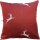 Landhaus Kissenhülle Kissen Bezug springender Hirsch rot mit Hirsch rose 50 x 50 cm