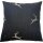 Landhaus Kissenhülle Kissen Bezug springender Hirsch, Hauptfarbe schwarz mit Hirsch braun 40 x 40 cm