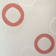 Musterfenster Dekoschal Fl&auml;che Kreise wei&szlig; rot grau , fertig gen&auml;ht
