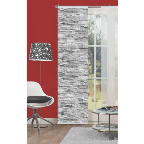 SCHIEBEVORHANG DEKOSTOFF DIGITALDRUCK WALLI ANTHRAZIT 60 x 245 cm