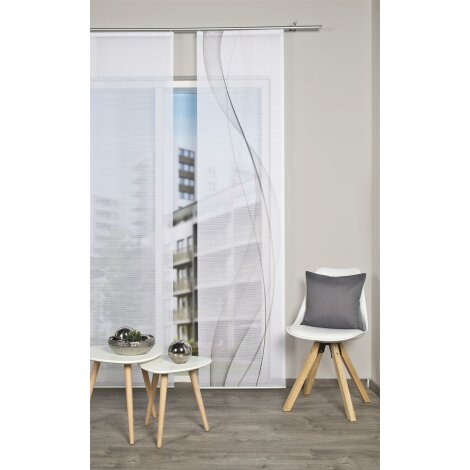 SCHIEBEVORHANG DIGITALDRUCK BAMBUS-OPTIK &quot;HEIGHTS&quot; GRAU 60 X 260 CM