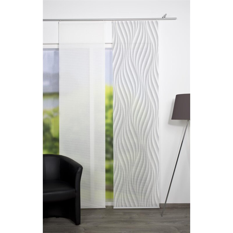 SCHIEBEVORHANG DIGITALDRUCK BAMBUS-OPTIK "WAVE" GRAU 60 x , 40,99