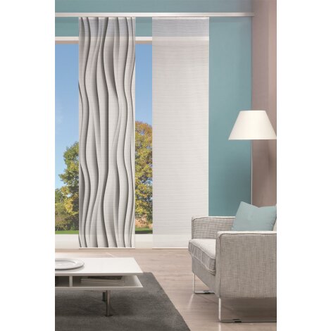 SCHIEBEVORHANG DIGITALDRUCK BAMBUS-OPTIK &quot;WELLO&quot;  GRAU 60 x 260 cm