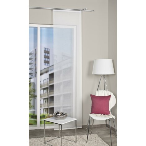 SCHIEBEVORHANG LEINENSTRUKTUR UNI WOLLWEISS 60 x 245 cm