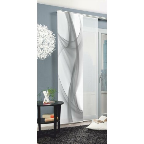 SCHIEBEVORHANG DEKOSTOFF DIGITALDRUCK CLIFTON GRAU 60 x 245 cm