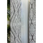 Musterfenster aus 1 Dekoschal und 1 Fläche Ornamente weiß schlamm, Höhe 2,38 m