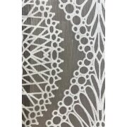 Musterfenster aus 1 Dekoschal und 1 Fläche Ornamente weiß schlamm, Höhe 2,38 m