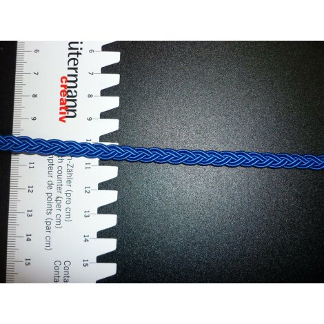 Kordel Schnur Flechtkordel Flechtschnur 6x2 mm blau kobalt, Meterware