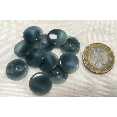 Kn&ouml;pfe Knopf Mantelknopf Blusenknopf Zierknopf d=15 mm t&uuml;rkis blau, 10 St&uuml;ck